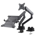 Uchwyt biurkowy podwójny do monitora i laptopa Maclean MC-813 17"-32" 2x8kg VESA 75x75, 100x100 - 1493316