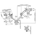 Uchwyt biurkowy podwójny do monitora i laptopa Maclean MC-813 17"-32" 2x8kg VESA 75x75, 100x100 - 1493317