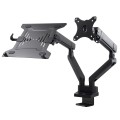 Uchwyt biurkowy podwójny do monitora i laptopa Maclean MC-813 17"-32" 2x8kg VESA 75x75, 100x100 - 1493315
