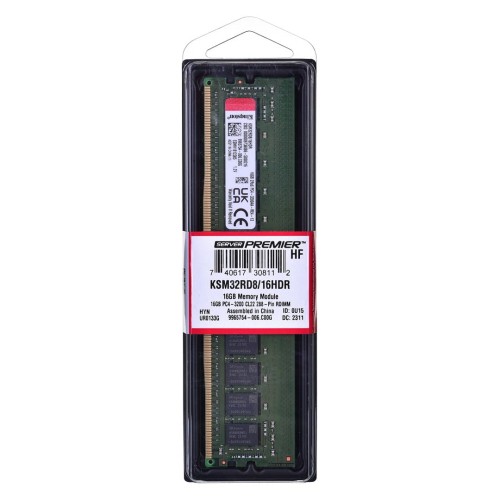 Pamięć serwerowa DDR4 Kingston Server Premier 16GB (1x16GB) 3200MHz CL22 2Rx8 Reg. ECC 1.2V Hynix (D-DIE) Rambus - 1127778