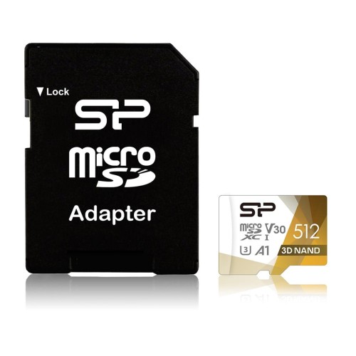 Karta pamięci Silicon Power microSDXC Superior Pro 512GB V30 UHS-1 U3 A1 + ADAPTER microSD-SD - 1157819