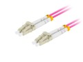 Patchcord światłowodowy Lanberg MM LC/UPC-LC/UPC DUPLEX 3.0mm OM4 50/125 LSZH 1m fioletowy - 981904