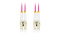 Patchcord światłowodowy Lanberg MM LC/UPC-LC/UPC DUPLEX 3.0mm OM4 50/125 LSZH 2m fioletowy - 1879920