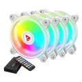 Zestaw 4 wentylatorów SAVIO FAN-01 White 120mm, ARGB, wraz kontrolerem oraz pilotem - 1848367