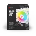 Zestaw 4 wentylatorów SAVIO FAN-01 White 120mm, ARGB, wraz kontrolerem oraz pilotem - 1848374
