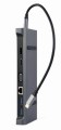 GEMBIRD MULTI ADAPTER USB TYP-C 9W1 (HUB3.0 + HDMI + DISPLAYPORT + VGA + PD + LAN + DŹWIĘK STEREO), SZARY - 1435377
