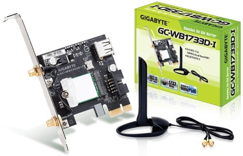 Karta sieciowa Gigabyte GC-WB1733D-I WiFi 802.11ac, Bluetooth 5, Dual Band, 1734 Mbps - 1890302