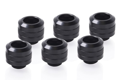 Alphacool Eiszapfen Pro Anschluss 13mm Hardtube Fitting G1/4, 6-Pack - schwarz - 1885370