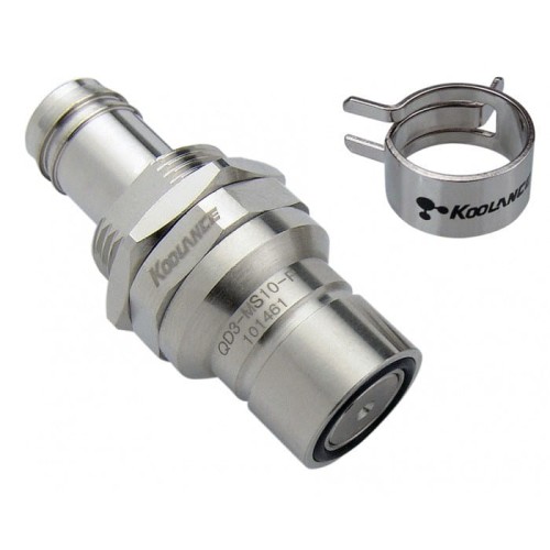 Koolance QD3 Quick Release z przegrodą prostą męską na średnicy wewnętrznej 10mm - niekapek, srebrny - 1885450