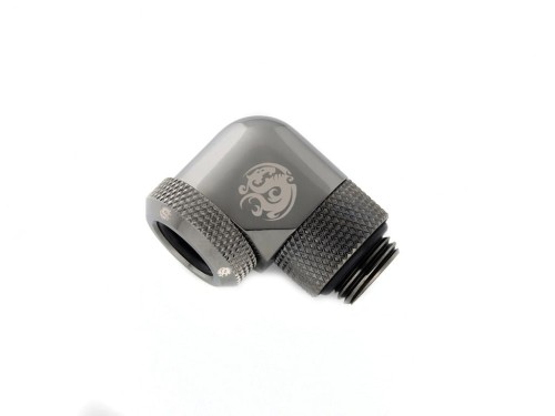 Bitspower Multi-Link Złącze adaptera 90 stopni G1/4 cala męskie na twardą rurkę o średnicy zewnętrznej 12 mm - obrotowe, szare - 1885479