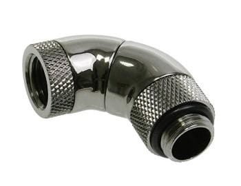 Bitspower Adapter 90 stopni G1/4 cala z gwintem wewnętrznym na gwint wewnętrzny G1/4 cala - 3x obrotowy, błyszczący czarny - 1885531
