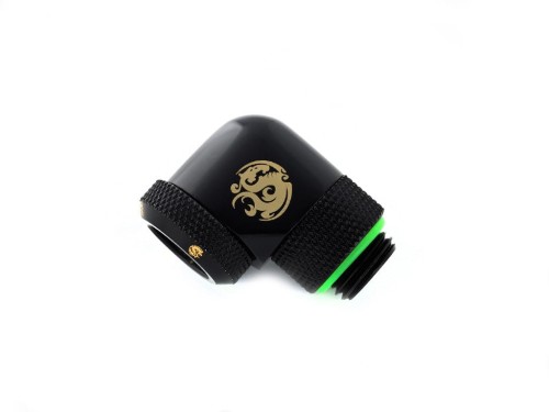 Złącze adaptera Multi-Link Bitspower 90 stopni G1/4 cala męskie na 12 mm OD Hardtube - obrotowe, czarny mat - 1885550