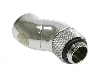 Bitspower Adapter 90 stopni G1/4 cala żeńskiego na G1/4 cala żeńskiego - 2x obrotowy, błyszczący srebrny - 1885627