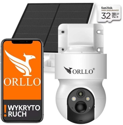 Kamera IP Orllo E7 PRO SIM solarna zewnętrzna bezprzewodowa obrotowa 3MP + Karta SD 32Gb - 1886607