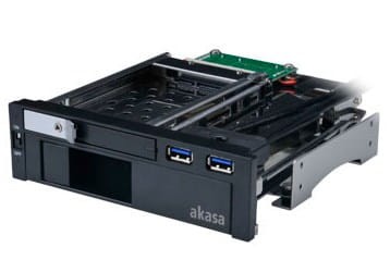 Akasa kieszeń 5.25" na 1x 3.5" i 1x 2.5" plus 2x USB 3.0 - 1886905