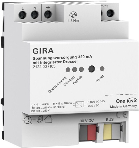 GIRA zasilacz 320 mA z dławikiem KNX ONE 212200 - 1888615