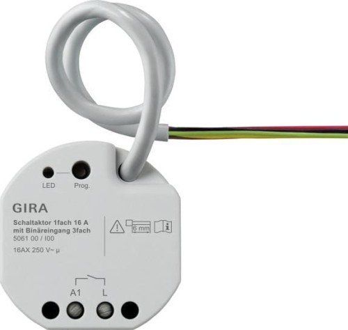 GIRA aktor przekaźnikowy 1x 16 A PT wejście bin. 3x KNX 506100 - 1888663