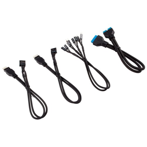 Zestaw przedłużacza do panelu przedniego Corsair Premium w oplocie, czarny - 1892940