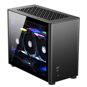 Jonsbo A4 Mini-ITX Gehäuse, Tempered Glass - schwarz