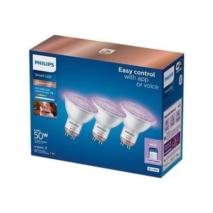 WiZ | Philips Smart WiFi Spot PAR16 RGB, 3szt. | GU10 | 4,7 W | Pełny kolor - 1894450