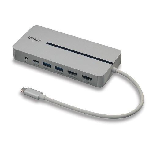 Replikator portów LINDY USB-C do 2xHDMI/2xUSB/1xUSB-C/1xRJ45/1xAudio - 1890705