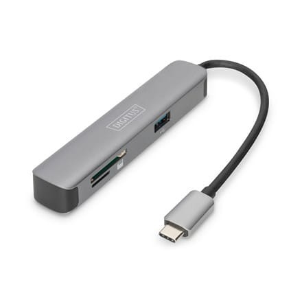 Stacja dokująca DIGITUS USB Typ C 5 portów 4K 30Hz HDMI 2x USB3.0 microSD SD/MMC srebrna - 1890719