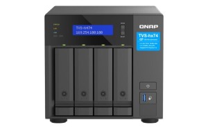 Qnap TVS-h474-PT-8G, Tower, 4 x 2.5"/3.5" SATA , Intel Pentium Gold G7400 2C/4T, 8GB (1x 8GB) DDR4 SODIMM (Max. 128GB), 2 x 2.5GbE, Single PSU, 250W