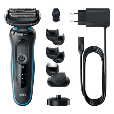 Braun Shaver 51-M4500cs Czas pracy (maks.) 50 min, na mokro i na sucho, czarny/niebieski - 1882050