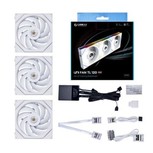 Lian Li UNI FAN Wentylator serii TL, 3-pak ze sterownikiem - 120mm, biały - 1886235