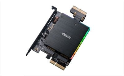 Akasa Dual M.2 PCI-E RGB LED Adapter Karte - 1886906