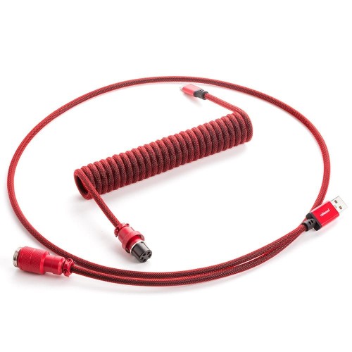 CableMod PRO spiralny do klawiatury USB-C na USB Typ A, Republic Red - 150cm - 1889150