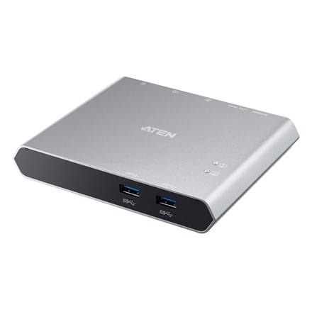 Aton | US3310-AT 2-portowy przełącznik dokujący USB-C z przejściem zasilania - 1890746