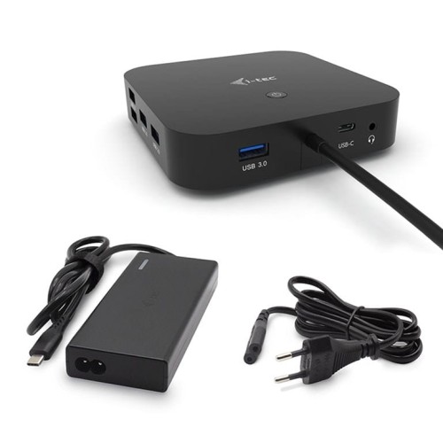 I-TEC USB-C Dual Display MST DS 2x DP 1x GLAN 3x USB 3.1 2x USB 2.0 1x USB-C-Data 1x Audio/Mic Jack 1x 65W USB-C PD + Charger 77W - 1890761