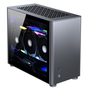 Jonsbo A4 Mini-ITX Gehäuse, Tempered Glass - grau