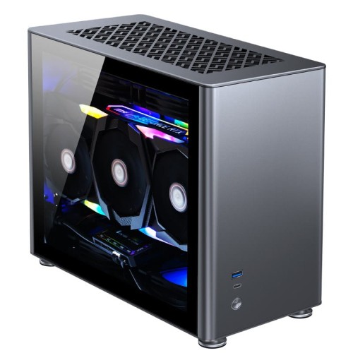 Jonsbo A4 Mini-ITX Gehäuse, Tempered Glass - grau - 1893244