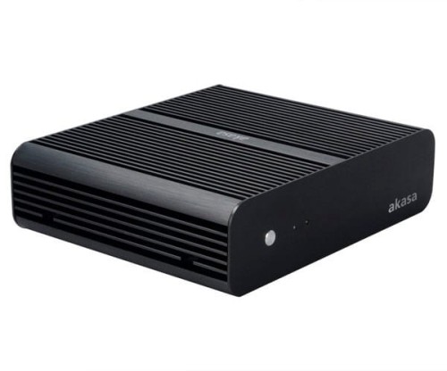 Akasa Euler Fanless Thin-Mini-ITX Gehäuse, OEM - schwarz - 1894174