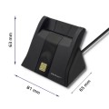 Czytnik kart chipowych ID Qoltec SCR-0643 | USB 2.0 + adapter USB-C - 1009977