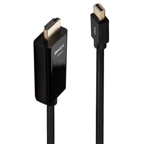 Kabel adapter LINDY Mini DisplayPort - HDMI 10.2G 2m czarny 4K UHD 30Hz - 1898206