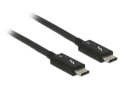 Kabel Delock Thunderbolt  USB C 3 M/M czarny 0.5m - 1898243