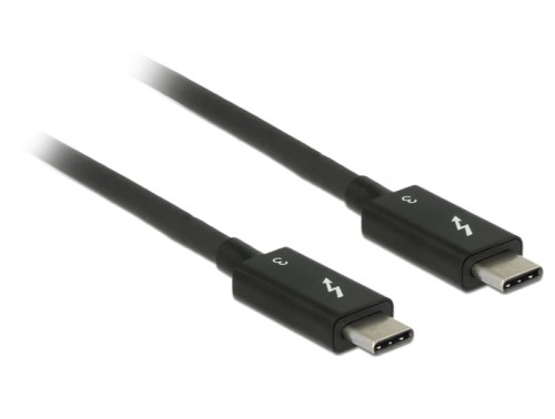 Kabel Delock Thunderbolt  USB C 3 M/M czarny 0.5m - 1898243