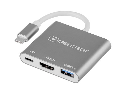 Złącze adapter Cabletech wtyk Typu C - gniazda USB 3.0 HDMI 2.0 Typu C - 1898196
