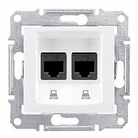 Sedna, gniazdo komputerowe 2x RJ45 kat.6 UTP, biały Gn. komp. podw. kat. 6 białe (SDN4800121)