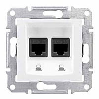 Sedna, gniazdo komputerowe 2x RJ45 kat.6 UTP, biały Gn. komp. podw. kat. 6 białe (SDN4800121) - 1898282