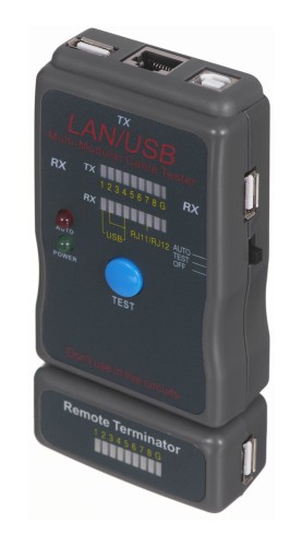 Tester kabli RJ-45, RJ-11, UTP, STP, USB AA/AB Gembird NCT-2 - 1899935