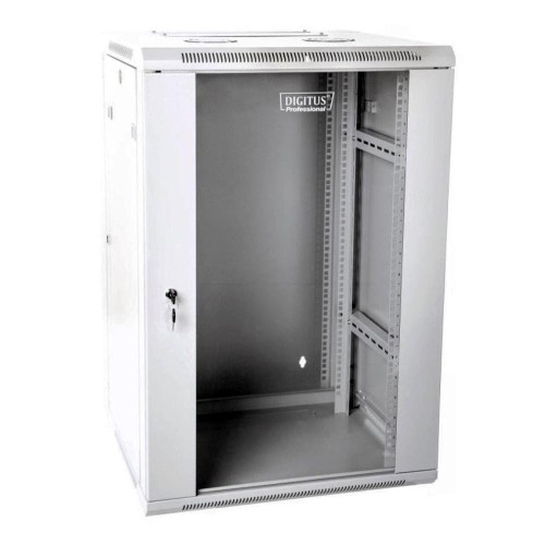 Szafa wisząca dwusekcyjna DIGITUS 19" 18U 600/600 (RAL 7035) - 981145