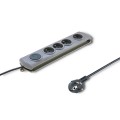 Listwa zasilająca antyprzepięciowa Qoltec Quick Switch | 4 gniazda | 1,5m | szara - 685513