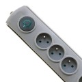 Listwa zasilająca antyprzepięciowa Qoltec Quick Switch | 4 gniazda | 2,5m | szara - 1385690