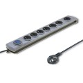 Listwa zasilająca antyprzepięciowa Qoltec Quick Switch | 8 gniazd | 1,8m | szara - 685534