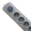 Listwa zasilająca antyprzepięciowa Qoltec Quick Switch | 8 gniazd | 1,8m | szara - 1385883