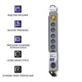 Listwa zasilająca antyprzepięciowa Qoltec Quick Switch | 8 gniazd | 1,8m | szara - 1385884